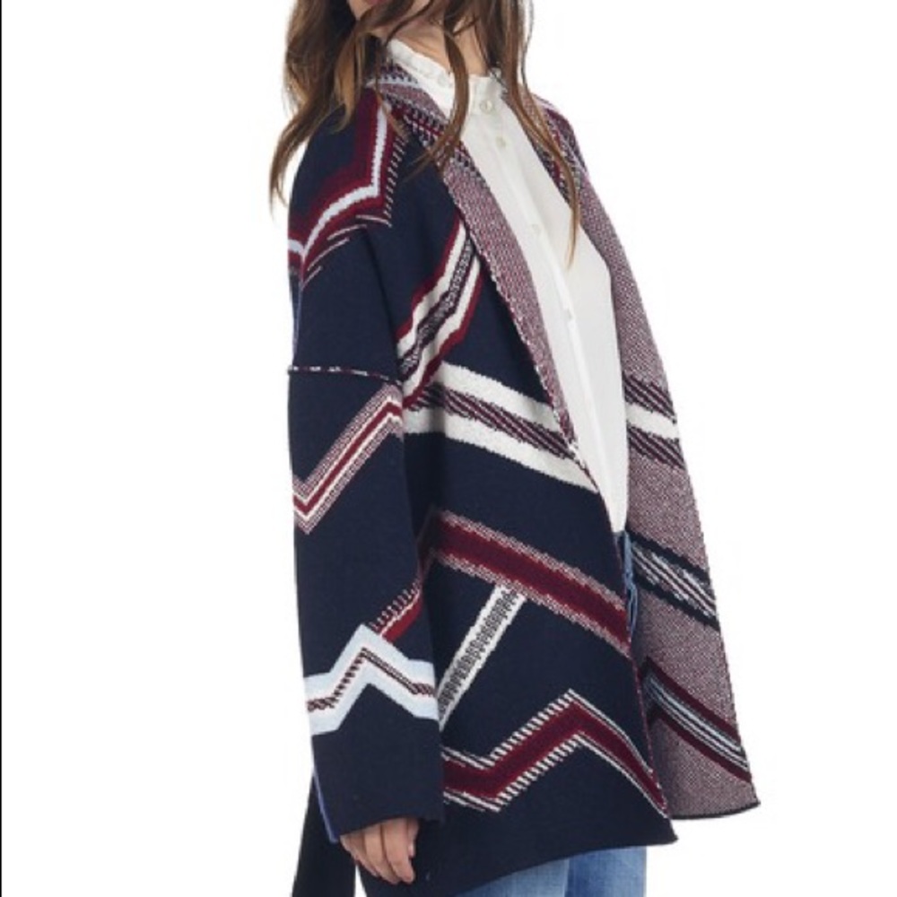 Maje reversible jacquard knit cardigan - Picture 2 of 8